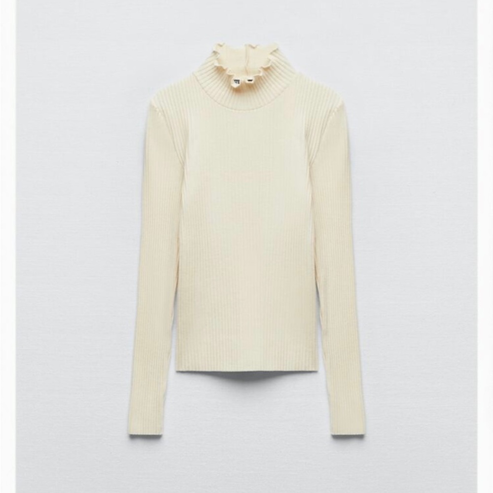 Zara Long Sleeve Ribbed Shirt